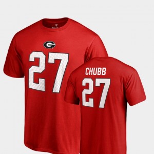 Men Name & Number Legends Nick Chubb College T-Shirt #27 Red GA Bulldogs