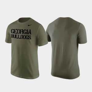 College T-Shirt For Men's Georgia Olive Stencil Wordmark