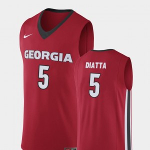 Replica #5 Pape Diatta College Jersey Red Basketball For Men's GA Bulldogs