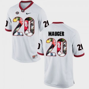 Georgia Bulldogs #20 Quincy Mauger College Jersey White Pictorial Fashion Men's