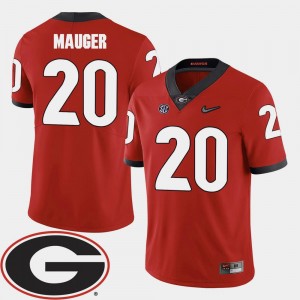 Red Football 2018 SEC Patch Mens Georgia #20 Quincy Mauger College Jersey