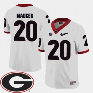 Quincy Mauger College Jersey White Football #20 University of Georgia 2018 SEC Patch Men