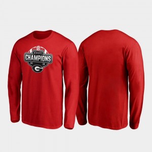 Red College T-Shirt UGA 2019 SEC East Football Division Champions Long Sleeve Men's