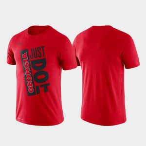 College T-Shirt Just Do It Basketball Performance Red UGA For Men