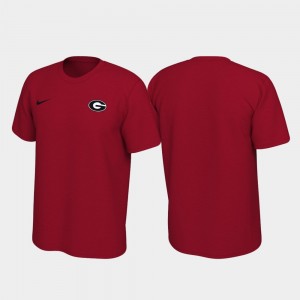 Legend For Men's Left Chest Logo GA Bulldogs Red College T-Shirt
