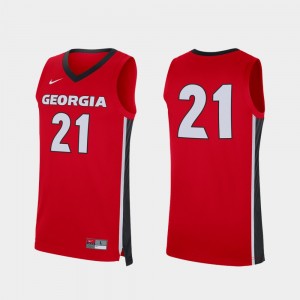 Red Basketball #21 Replica College Jersey UGA Mens