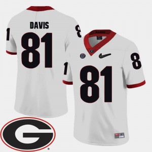 Georgia #81 Reggie Davis College Jersey 2018 SEC Patch For Men White Football