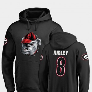Riley Ridley College Hoodie Football Black Georgia Bulldogs #8 Midnight Mascot Mens