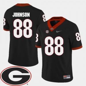 Football UGA Bulldogs 2018 SEC Patch Black #88 For Men Toby Johnson College Jersey