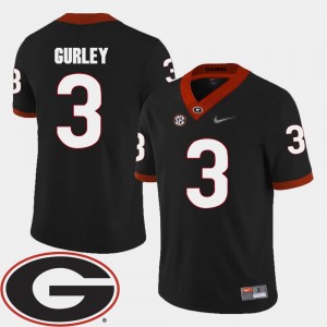 Black 2018 SEC Patch Todd Gurley College Jersey #3 Football University of Georgia Mens