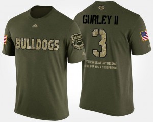 Georgia Men Military Short Sleeve With Message #3 Todd Gurley II College T-Shirt Camo