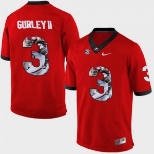 Todd Gurley II College Jersey UGA Bulldogs Mens Pictorial Fashion Red #3
