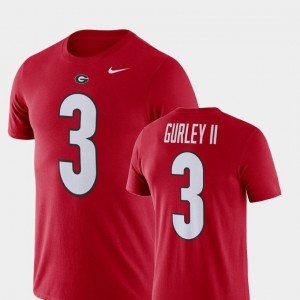 Red Todd Gurley II College T-Shirt Football Performance #3 UGA Mens