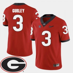 Football University of Georgia For Men 2018 SEC Patch Red #3 Todd Gurley College Jersey