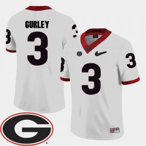 Todd Gurley College Jersey 2018 SEC Patch For Men's White Football #3 Georgia Bulldogs