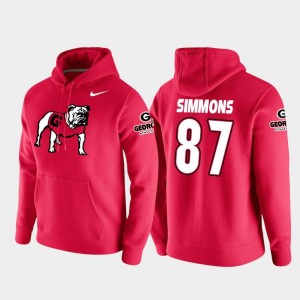 Tyler Simmons College Hoodie Vault Logo Club Georgia Bulldogs Football Pullover #87 For Men's Red