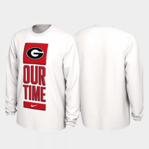 College T-Shirt Men 2020 March Madness White Our Time Bench Legend University of Georgia