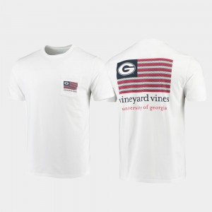 Georgia For Men's Americana Flag College T-Shirt White Vineyard Vines