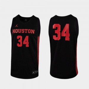 Replica For Men's UH Cougars Basketball College Jersey Black #34