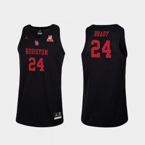 Breaon Brady College Jersey #24 Black Replica Basketball Houston Men