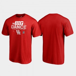 For Men's College T-Shirt Houston Cougars Red March Madness 2019 NCAA Basketball Tournament Big Dance