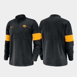 Iowa Hawkeyes 2019 Coaches Sideline Half-Zip Performance Black College Jacket Men's