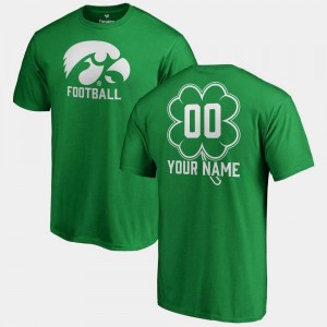 #00 College Customized T-Shirts St. Patrick's Day Iowa Hawkeyes Fanatics Big & Tall Dubliner Men's Kelly Green