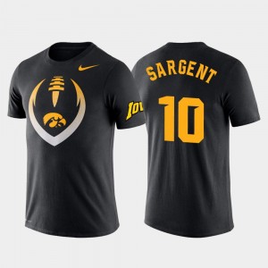 Mekhi Sargent College T-Shirt #10 For Men's University of Iowa Football Icon Black Performance