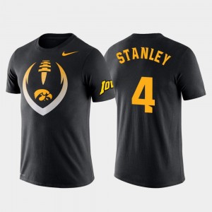 Iowa Black Performance Nate Stanley College T-Shirt Football Icon Mens #4