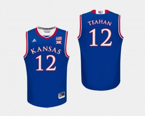 Royal Basketball #12 University of Kansas Chris Teahan College Jersey Mens