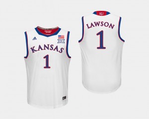#1 Kansas Jayhawks White Men's Basketball Dedric Lawson College Jersey