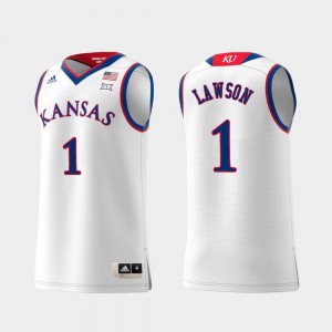 Replica Dedric Lawson College Jersey For Men University of Kansas Swingman Basketball White #1