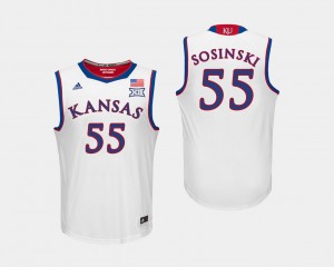 White #55 Basketball Kansas Jayhawks Men's James Sosinski College Jersey
