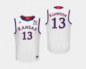 Basketball White #13 Jayhawks For Men's K.J. Lawson College Jersey