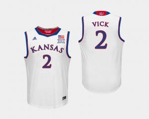 Men Lagerald Vick College Jersey #2 Kansas Basketball White