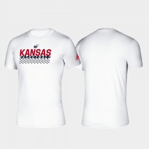 KU Climalite White College T-Shirt Men Basketball Salute to Service