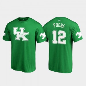 Chance Poore College T-Shirt For Men's #12 Kentucky Kelly Green St. Patrick's Day White Logo Football