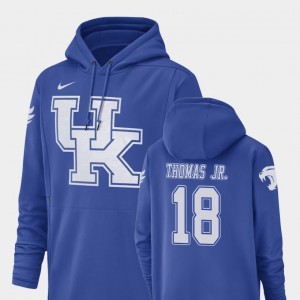 University of Kentucky Football Performance Royal Champ Drive For Men Clevan Thomas Jr. College Hoodie #18