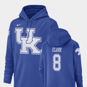 Champ Drive Royal University of Kentucky Football Performance #8 Danny Clark College Hoodie For Men's