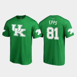 Isaiah Epps College T-Shirt Kelly Green #81 Men White Logo Football St. Patrick's Day Kentucky