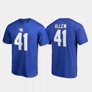 Men #41 Royal UK Legends Josh Allen College T-Shirt Name & Number