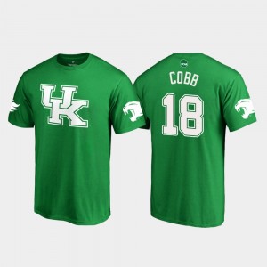 #18 White Logo Football Wildcats Randall Cobb College T-Shirt Kelly Green St. Patrick's Day Men's
