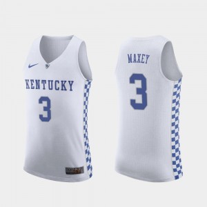 For Men's Replica Basketball UK White Tyrese Maxey College Jersey #3