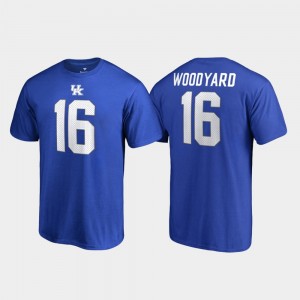 For Men's University of Kentucky Wesley Woodyard College T-Shirt #16 Legends Royal Name & Number