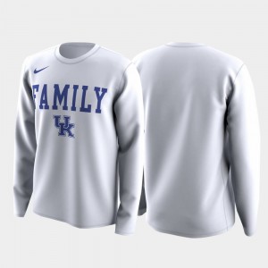 Family on Court Men's March Madness Legend Basketball Long Sleeve University of Kentucky White College T-Shirt
