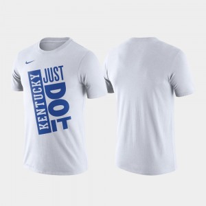Mens Basketball Performance University of Kentucky Just Do It White College T-Shirt