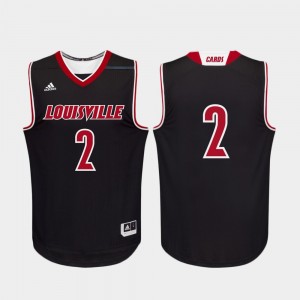 Louisville For Men's #2 College Jersey Basketball Replica Black