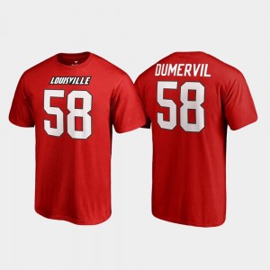 Elvis Dumervil College T-Shirt #58 Name & Number Cardinals Mens Legends Red