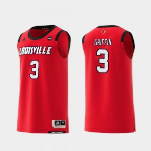 #3 Replica Men's Jo Griffin College Jersey Cardinals Red Basketball