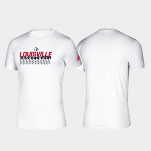 Men's Louisville Cardinals White College T-Shirt Climalite Basketball Salute to Service